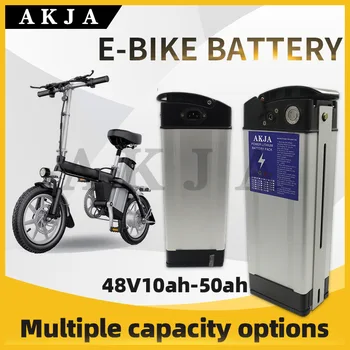 Nauja sidabro žuvys 48v elektrinis dviratis ličio baterija motoroleris baterijos 48v10ah-50ah tinka 80-800W, universalus