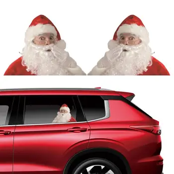 Santa Claus Automobilio Galinio Lango Lipdukas 2vnt Kalėdų Langą tvirtai laikosi Kalėdų Automobilio Galinis Langas PVC Lipdukai Santa Claus Automobilių Lipdukai