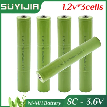 3,6 V 3 Ląstelių 3000mAh SC Keičiamų Ni-MH Baterija, dėl Savęs installatio Elektros audra Atsuktuvas Galios Įrankis su Suvirinimo Skirtukai