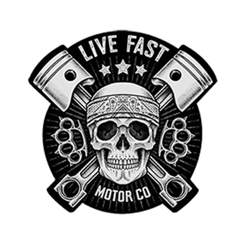Atsparus vandeniui Automobilio Stilius Vinilo 3D Lipdukai Skull Live Fast Auto Moto Automobilio Lipdukas Lenktynių Motociklų Tiuningas, Automobilių Lipdukas 13*13cm