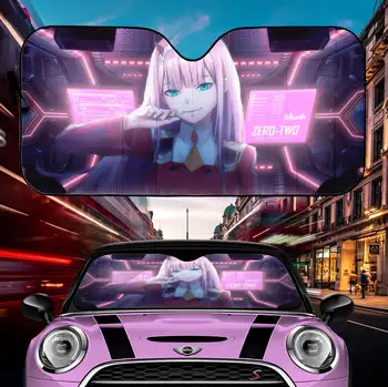 Darling Į Franxx Nulis Du Art Car Auto Tentai Japonų Anime Mergina, Automobilių Langų Skėtį Nuo Saulės