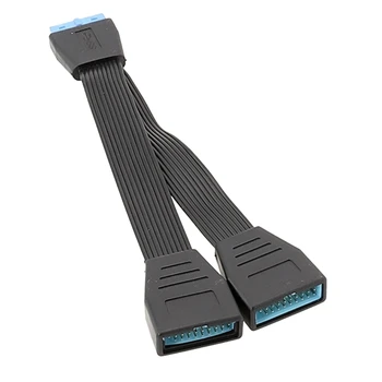 USB 19Pin/20Pin Splitter Kabelis Plokštės Plėtimosi Kabelis USB3.0 19Pin 1 2 Splitter 15CM