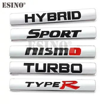 Automobilio Stilius Turbo Hibridas Nismo Sporto Rūšis R 3D Metalo Lydinio Klijų Emblema Galiniai Kamieno Ženklelis Sparno Lipdukas Automobilių Kėbulo Decal