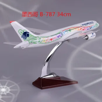 34 Cm, Meksika Airlines Egiptas United Airlines B787 Imitavimo Modelio Orlaivių Žaislas Ekranas Surinkimo Apdailos Dovana