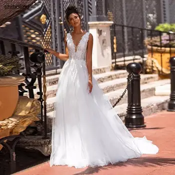 Princesė, Vestuvinių Suknelių 2023 Appliques Vestidos de Noivas Karoliukai Diržo Nėrinių Vestuvinis Nuotakos Šalis Nuotakos Suknelė Moterims