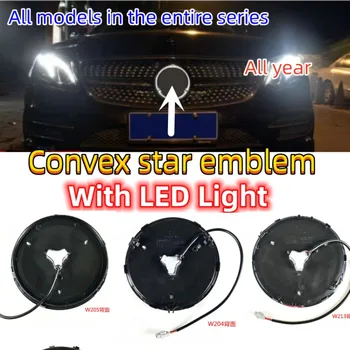 3D Apšviestas LED Šviesos Automobilių Priekiniai Emblema Grotelės Ženklelis W156 W204 W205 W210 W211 W212 W213 C E Klasės GLA GLK, ML, GL GLC GLE