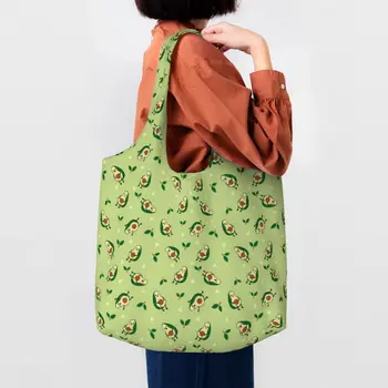 Avokado Modelis Pirkinių Krepšys Moterų Pečių Canvas Tote Maišą Nešiojamų Vaisių Veganų Bakalėjos Shopper Bags Fotografijos Rankinės