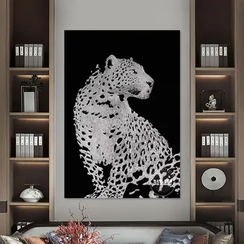 Abstrakti Mielas Pantera Vertus Piešimo Sienos Dekoravimas Paveikslų, Meno Drobė Roll Be Įrėminti 3D Gyvūnų Nuotraukos Akrilo Iliustracijos