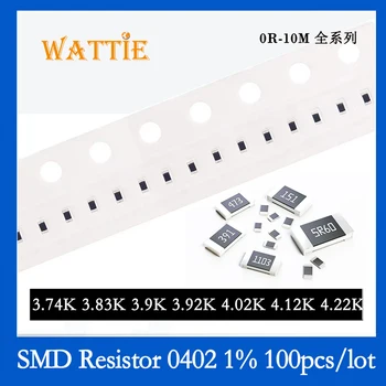 SMD Rezistorius 0402 1% 3.74 K 3.83 K 3.9 K 3.92 At K 4.02 K 4.12 K 4.22 K 100VNT/daug chip resistors 1/16W 1,0 mm*0,5 mm