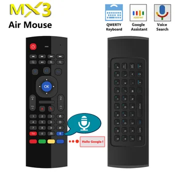 MX3 Oro Pelės Pažangaus Voice Apšvietimas Nuotolinio Valdymo 2.4 G RD Belaidės Klaviatūros IR Mokymosi X96 A95X H96 MAX Android TV Box
