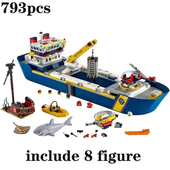 793 Vnt Jūrinių Tyrimų Laivas 60266 Kūrimo Bloką Miesto Vandenyno Žvalgybos Laivo Modelio Rinkinį Asamblėjos Žaislai Vaikams Gimtadienio Dovanos