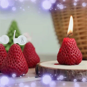 1Pcs Natūralių Augalų Kvapus Šviežių Braškių Aromatinių Žvakių Šviežių Vaisių Gėlių Aromatas, Žvakės Atostogų Apdaila, Mielos Dovanos