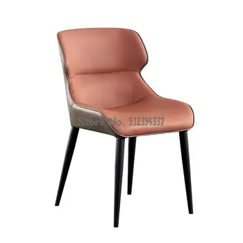 Modernus minimalistinis valgomojo kėdė odos meno atlošas, šiaurės, šviesos, minimalistinė prabanga home hotel restaurant tualetinis staliukas, stalas