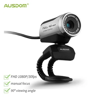 AUSDOM AW615 HD Web Kamera Su Mikrofonu USB 2.0 1080P Kamera, PC, Nešiojamas Live Transliacijos Vaizdo Konferencijoje Dirbti Kompiuteriu
