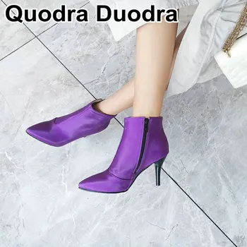 Nauja Rudens žiemos violetinė moterų ploni aukšti kulniukai batai pažymėjo tne moteris stiletto batai kieti batai plius dydis 33 43 44 45 46