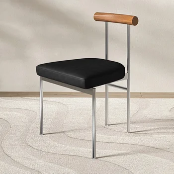 Modernus Minimalistinis Nerūdijančio Plieno Valgomojo Kėdės Namų Virtuvės Baldai Homestay Kavos Valgomojo Kėdė Dizaineris Atsitiktinis Atgal Kėdė