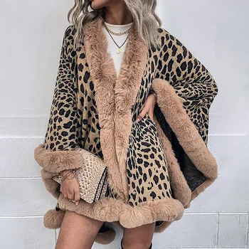 Atsitiktinis Streetwear Leopard Pilna Rankovės Apsiaustu