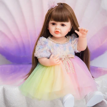 55cm Princesė Sasha Lėlės Visi Silikono Reborn Baby Doll Kompanionas Žaislai, Gimtadienio Dovanos Vaikų Diena