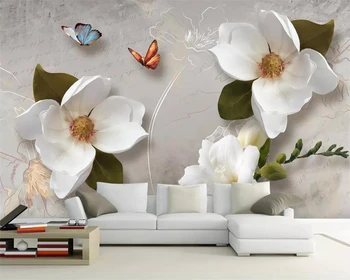 Individualizuotos fono paveikslėlį Europos retro didelių gėlių sofa-lova, TV foną, sienos 3d tapetai kambarį miegamojo sienų apdaila