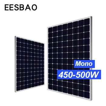 EESBAO 500W monokristalo Silicio Saulės Skydelis 480W 460W 450W Vieno elemento Efektyvus Saulės Fotoelektros Modulis centralei Sistema