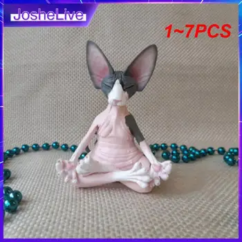 1~7PCS Meditacija Joga Laimingas Katė Įnoringas Buda Sfinksas Kačių Figūrėlės elitas Lauko Sodo Statula Statulėlės