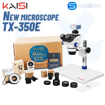 TX-350e Trinokulinis Stereo Mikroskopas Nustatyti 1080P 4K HDMI Vaizdo Kamera, 3,5 X-100X Zoom Simul Židinio Trinokulinis Mikroskopą