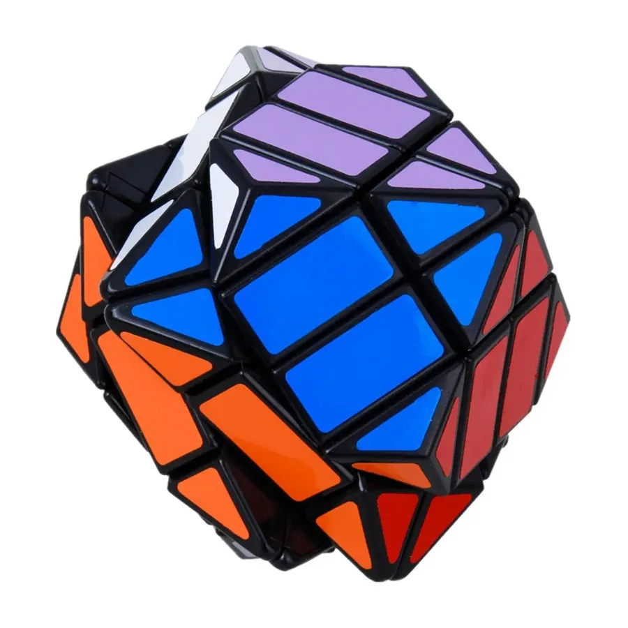 Lanlan 4x4 Dodecahedron Rhombic Magija Kubeliai Juoda PVC Lipdukas Švietimo Greičio Įspūdį Cubo Magico Žaislas Gimtadienio, Kalėdų Dovana
