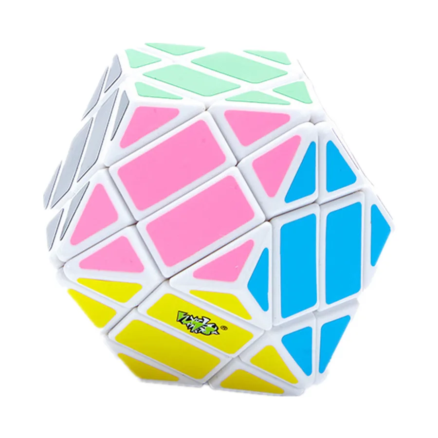 Lanlan 4x4 Dodecahedron Rhombic Magija Kubeliai Juoda PVC Lipdukas Švietimo Greičio Įspūdį Cubo Magico Žaislas Gimtadienio, Kalėdų Dovana