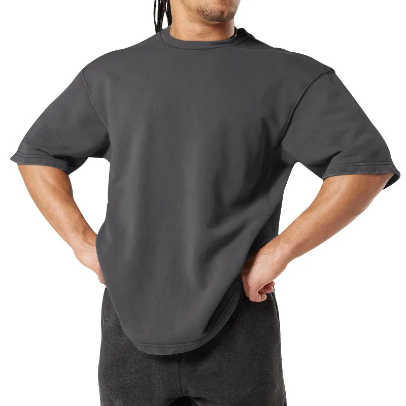 Atsitiktinis vyriški Sportiniai Marškinėliai Didelis Dydis-trumpomis Rankovėmis, O ant Kaklo Puloveriai Vasaros Mados vientisos Spalvos Laisvus Bazinės Viršūnes Fitneso T-shirts