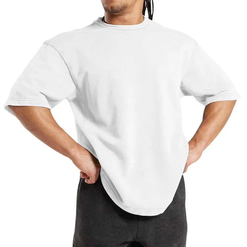 Atsitiktinis vyriški Sportiniai Marškinėliai Didelis Dydis-trumpomis Rankovėmis, O ant Kaklo Puloveriai Vasaros Mados vientisos Spalvos Laisvus Bazinės Viršūnes Fitneso T-shirts