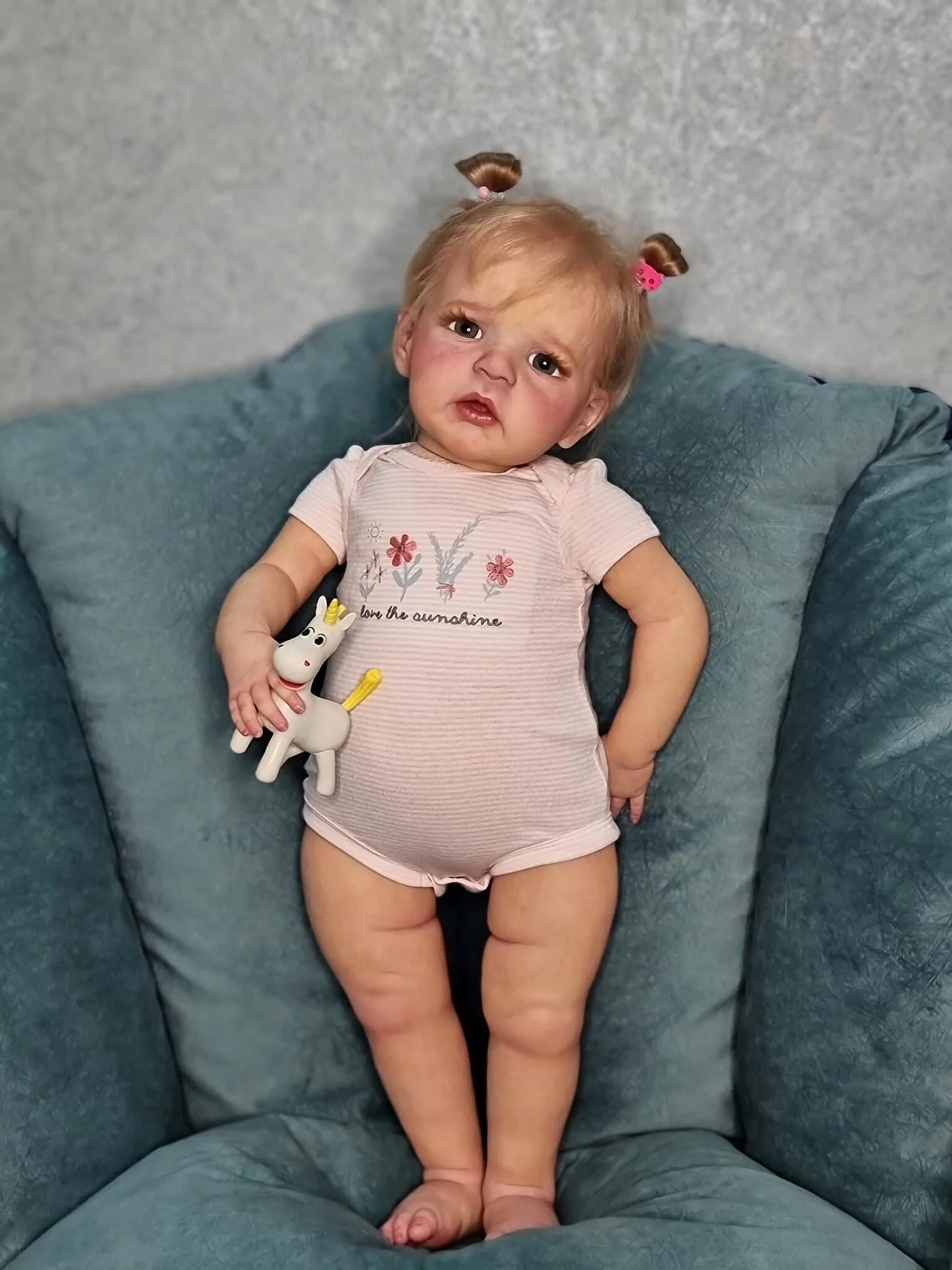 NPK 24inch Naujagimių ankstyvos vaikystės Mergina Lėlės Jau Dažytos Baigė Puikus Sandie Tikroviška Reborn baby Soft Touch, 3D Odos Meno Lėlės