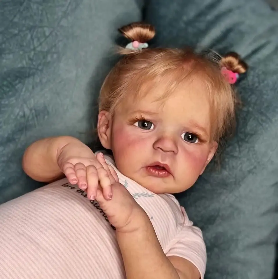 NPK 24inch Naujagimių ankstyvos vaikystės Mergina Lėlės Jau Dažytos Baigė Puikus Sandie Tikroviška Reborn baby Soft Touch, 3D Odos Meno Lėlės