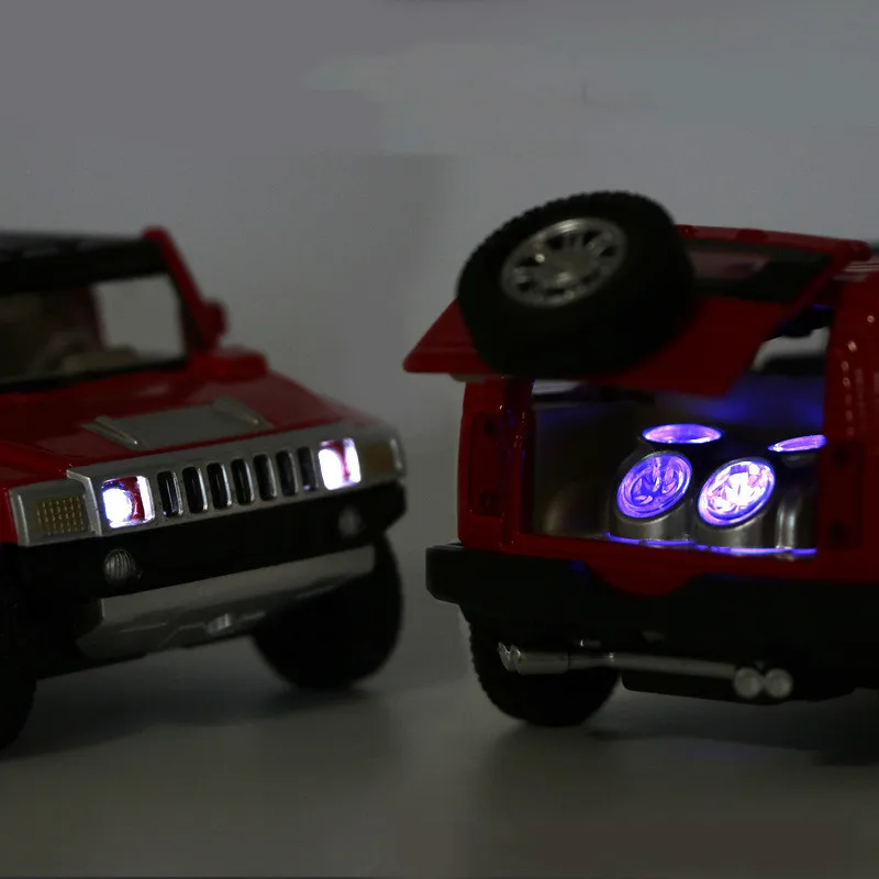 1:32 Prailgintas Hummer Off-road Lydinio Modelis,modeliavimas, lieto Metalo Garso ir Šviesos Traukti Atgal Žaislas Automobilio Modelį