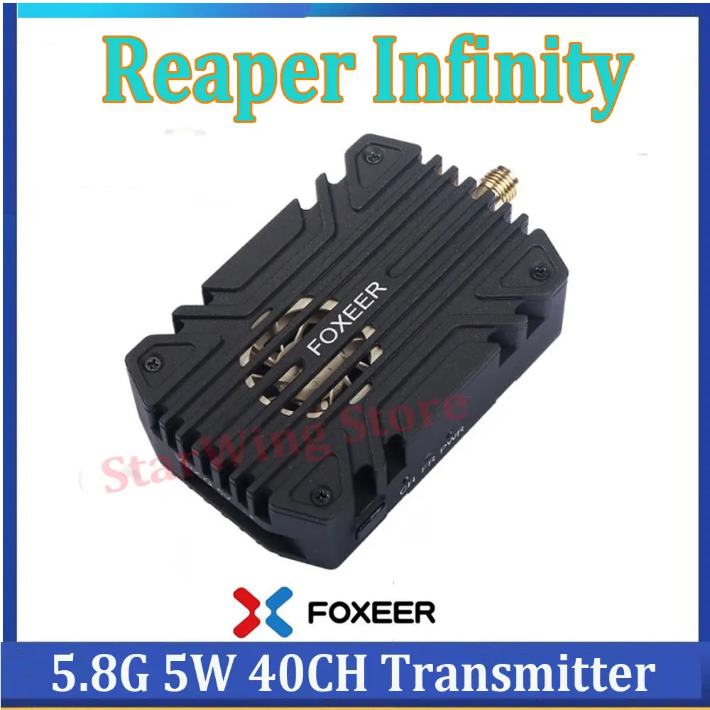 Foxeer 5.8 G Reaper Infinity 5W 40CH Siųstuvas 25/500/1500/3000mW/5000mW 9~36V W/Fan Mic CNC Shell FPV Ilgo Nuotolio RC Drone
