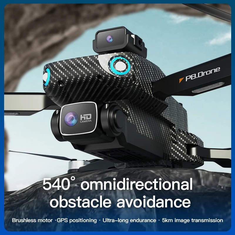 Naujas P8 GPS Drone 8K HD Dual Camera Optinio Srauto Pozicija Brushless Kliūčių Vengimo RC Sulankstomas Quadcopter Oro Fotografija