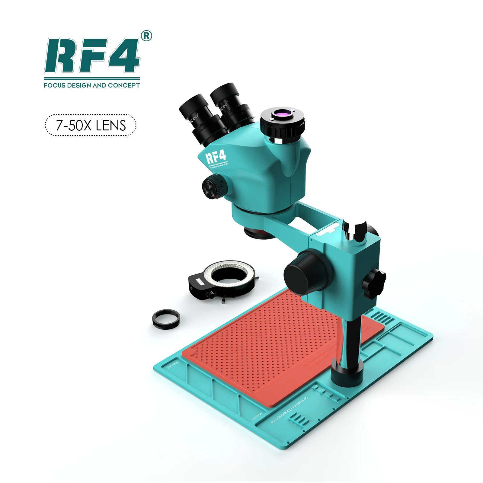 RF4 6,5 X-65X Sinchroninio Zoom Aukštai Temperatūrai Atsparus Važiuoklės 144LED Stereo Didinimo Triocular Mikroskopu RF6565-PO4