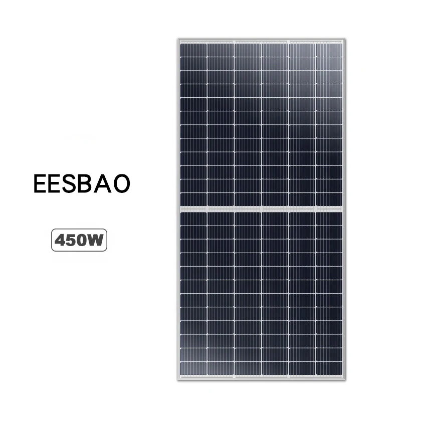 Kinijos gamintojas Mono 144 baterija 500W plokščiųjų saulės fotoelementų skydelis 450W fotoelektros modulis gamykloje, pagal geros kainos