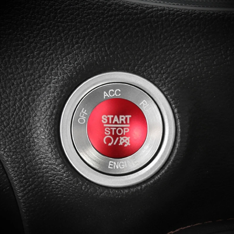 Variklis, Start Stop Mygtukas Mygtukas Dangtelis + Žiedas Apdaila Reikmenys 2015-2020 m. Dodge Challenger Įkroviklis ((Raudona))