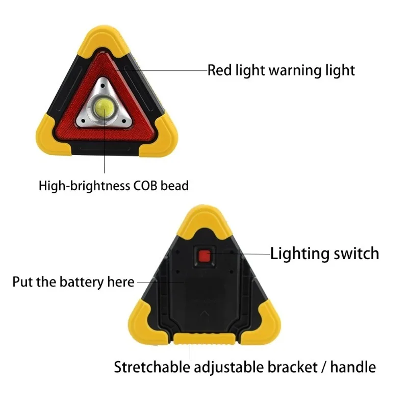 Saulės Automobilių Trikampis Avarinis Šviesos Eismo Keliuose Saugą Mirksinti Įspėjamoji Lemputė Suskirstymas Stovėjimo Anti-Susidūrimo Signalinė Lempa