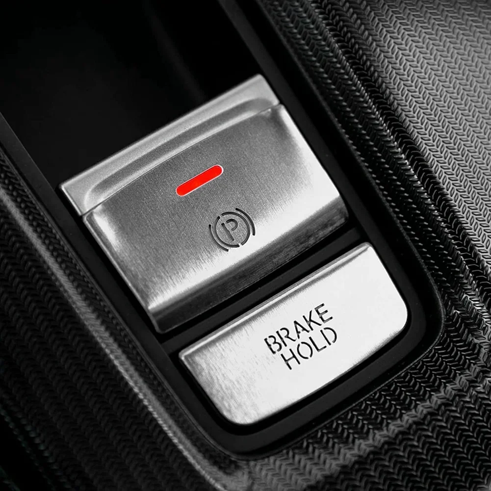 Konsolė Įrankių Skydelis rankinio stabdžio Mygtukas Padengti Aliuminio Apdaila Įklija, 11 Gen Honda Civic 2022 Reikmenys,Sidabro
