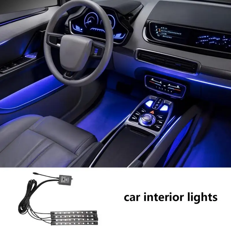 Automobilio LED Juostelės Žibintai, Muzikos Automobilio LED Juostelės Žibintai, Spalva Pakeisti Automobilio Salono Aplinkos Šviesos LED Automobilių Koja Šviesos Muzikos Sinchronizavimo RGB LED