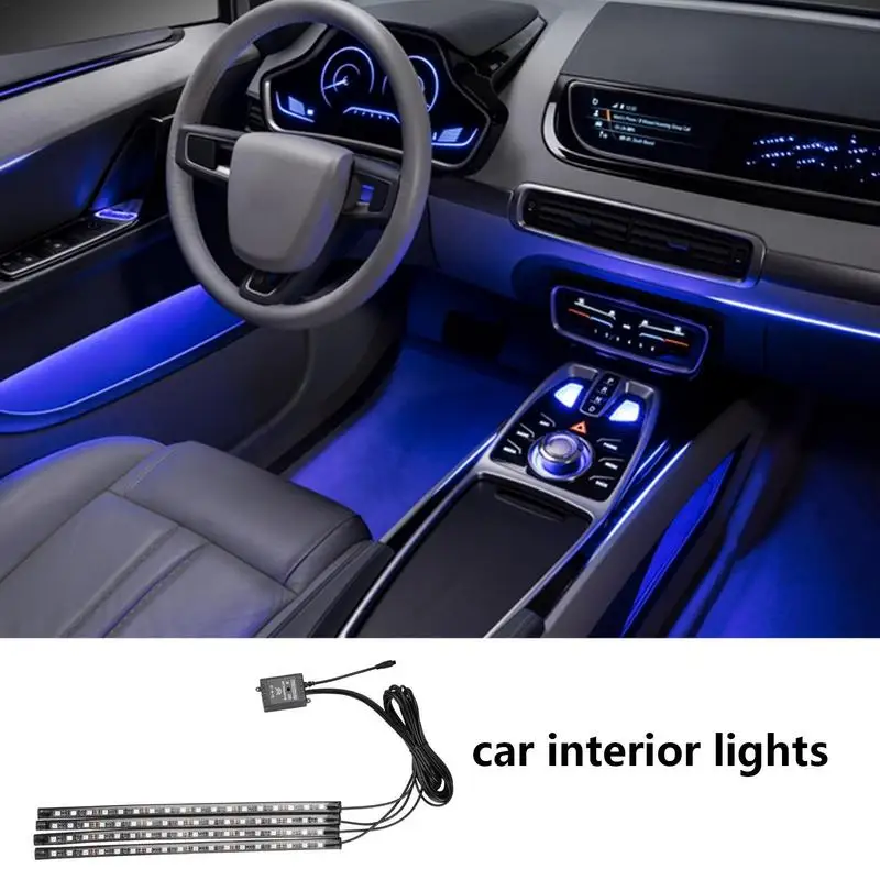 Automobilio LED Juostelės Žibintai, Muzikos Automobilio LED Juostelės Žibintai, Spalva Pakeisti Automobilio Salono Aplinkos Šviesos LED Automobilių Koja Šviesos Muzikos Sinchronizavimo RGB LED