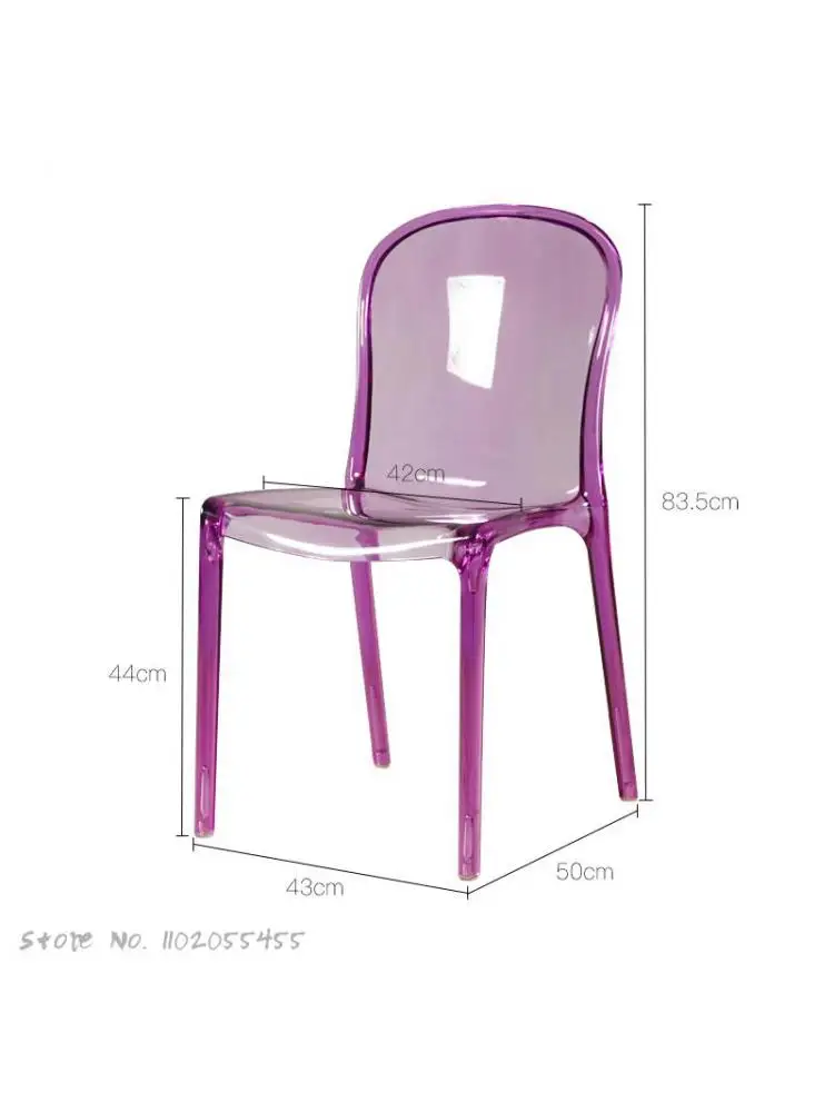 Šiaurės kūrybos skaidrus išmatose akrilo modernus minimalistinio kristalų makiažo kėdė, ju raudona ins kėdės plastikinė maitinimo kėdutė
