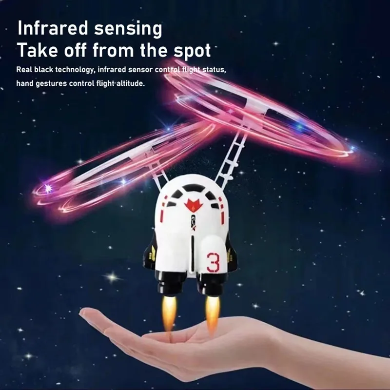 2023 Vaikai Skraidantis Robotas Astronautas Žaislas Orlaivių Ranka-Reguliuojamas Drone Interaktyvių su Šviesos Lauko Žaislai Berniukams, Mergaitėms Dovanų