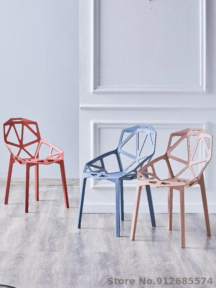 Šiaurės ju raudonos spalvos valgomojo kėdę, modernus minimalistinio namų kėdė, light luxury plastikinių kėdžių atlošas stalas makiažo kėdė kėdė