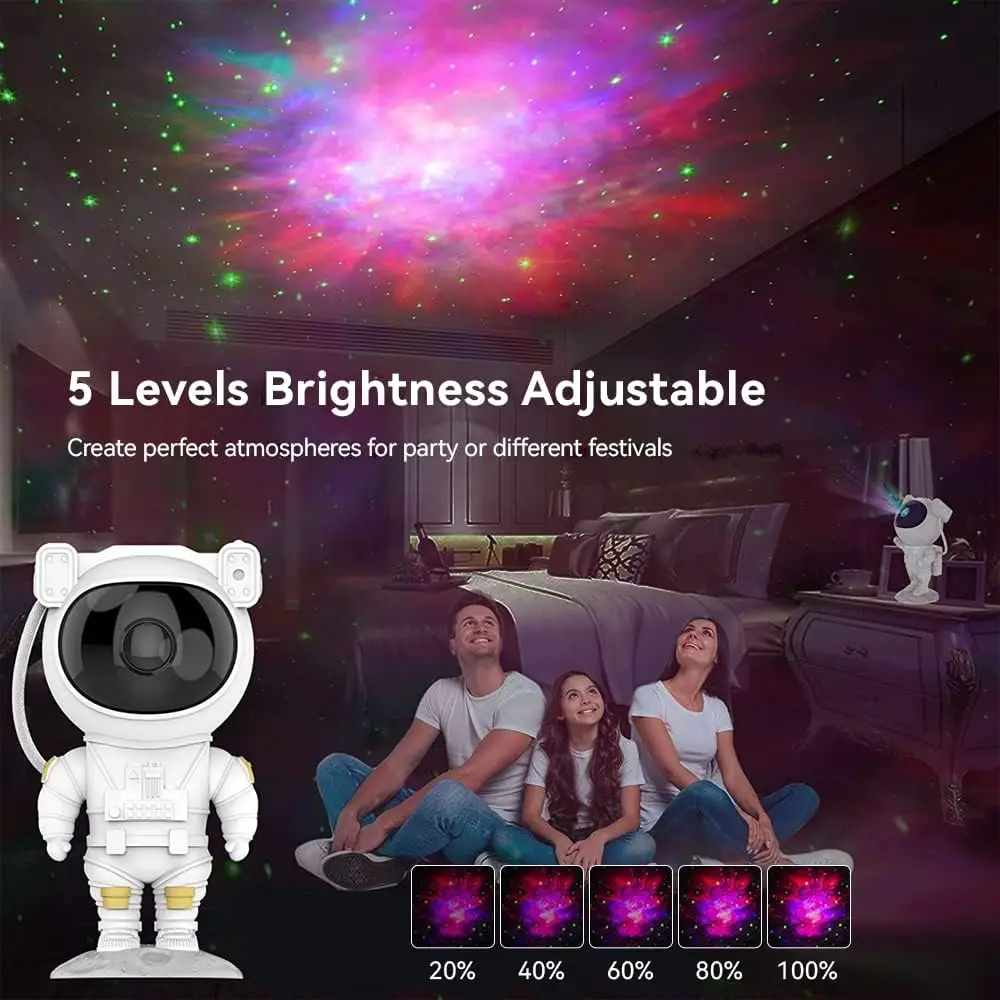 Projektorius Star Naktį Lemputė su Nuotolinio Valdymo 360 Reguliuojamas Dizainas Astronautas Ūkas 