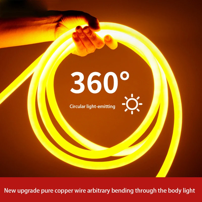LED Apvalus Lankstus Juostelės Šviesos 360° Žėrintis Neon Patalpų, Aplinkos Šviesos Namų Puošybai Šviesa Šviesa Juostelės Šviesos Naktį