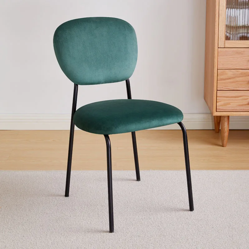Metalo Šiuolaikinio Valgomojo Kėdės Žalia Pagalvėlė Salonas Juoda Valgomojo Kėdės Dizaineris Šiuolaikinės Sillas Para Sala De Estar Baldai
