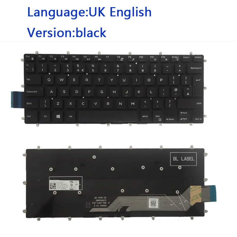 Naujas UK Dell 7560 7466 5471 7460 5378 5370 7472 7000 P61F anglų Sąsiuvinis Nešiojamojo kompiuterio Klaviatūra