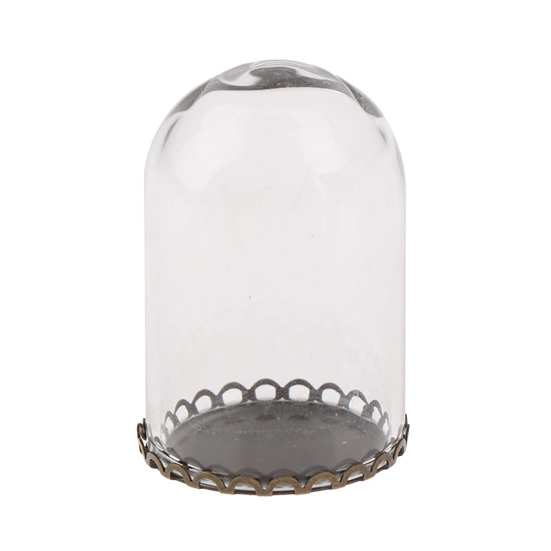 25mm Lėlių Stiklo Ekranas Bell Jar su Pagrindo Stiklo Buteliukai Pakabukas Stiklo Butelis